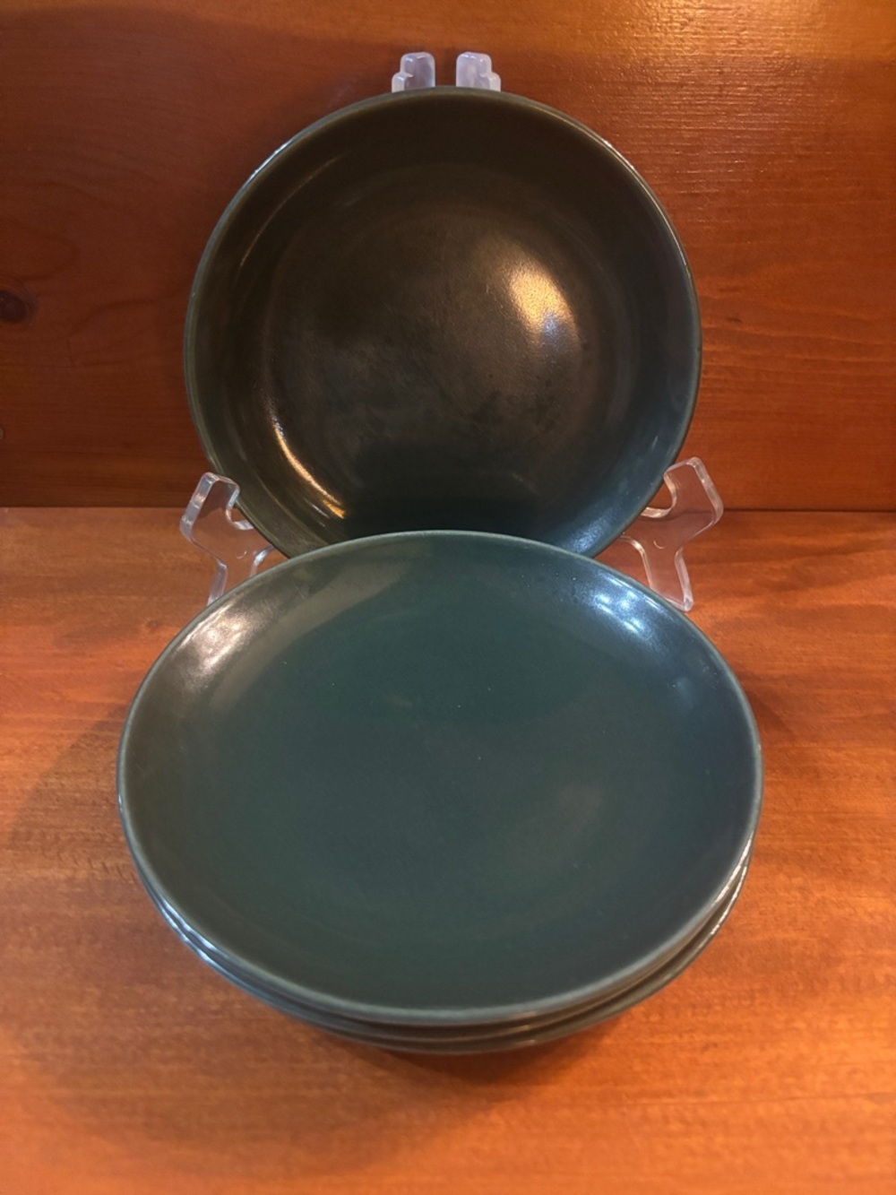 Set of 4 Green Russel Wright Plates